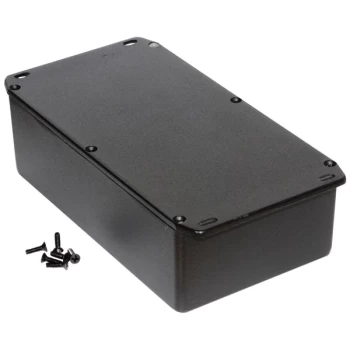 Image of Hammond 1590R1FLBK Diecast Enclosure Flanged Lid Black (192 x 111 ...