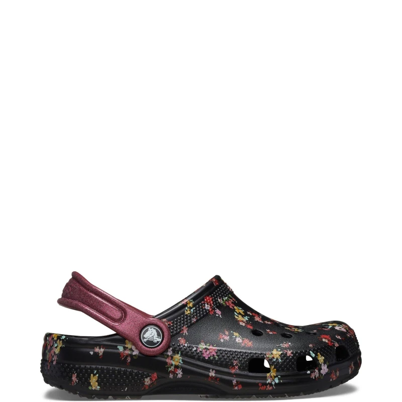 Image of Crocs Kids Classic Ditsy Floral Clogs Black / Multi C11