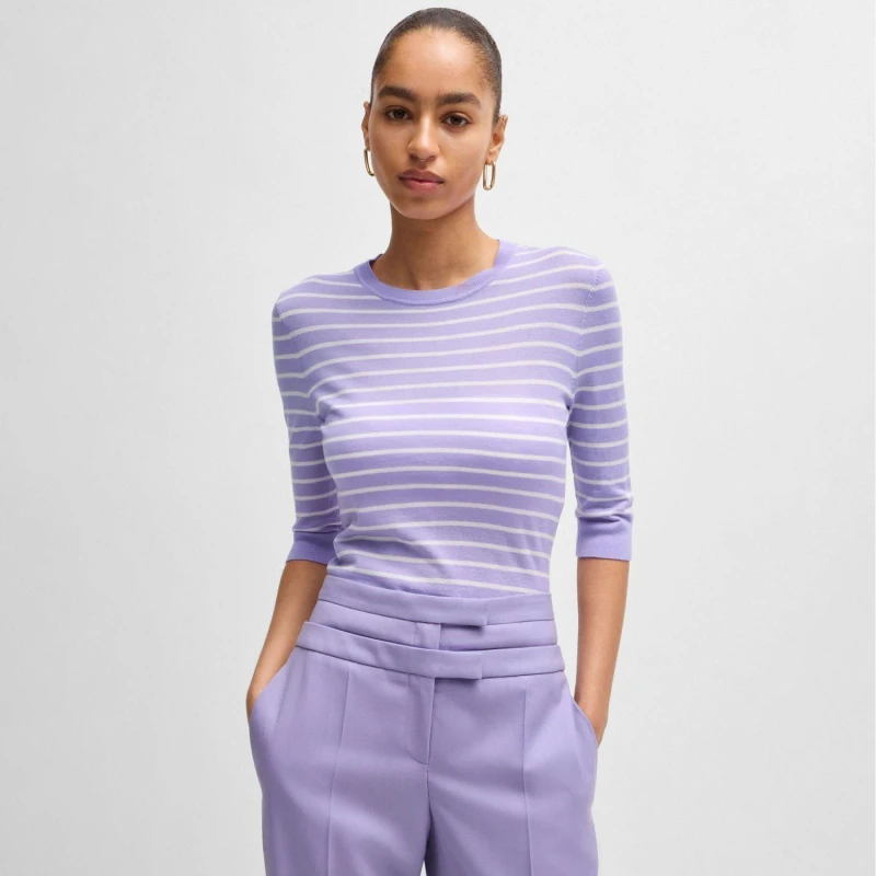 Image of Boss Faleenas1 Striped Sweater Purple female M