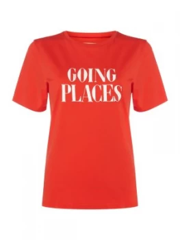 Image of Ban.do Going Places Red Classic T Shirt Red