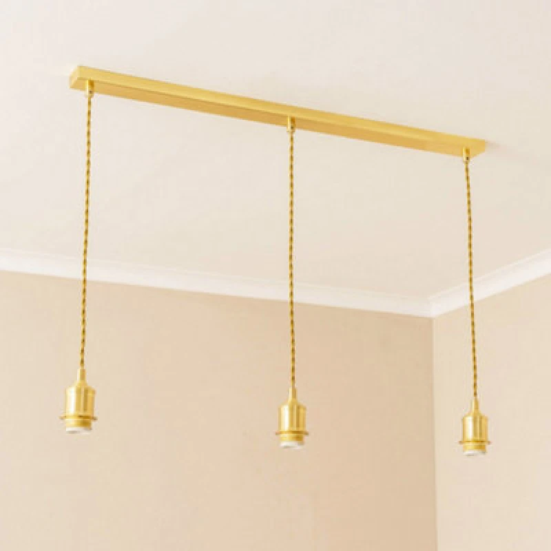 Image of ValueLights ValueLights Shaw Diner Bar 3 Drop Chrome Gold Black Adjustable Ceiling Light Gold One Size Unisex 5016529272700