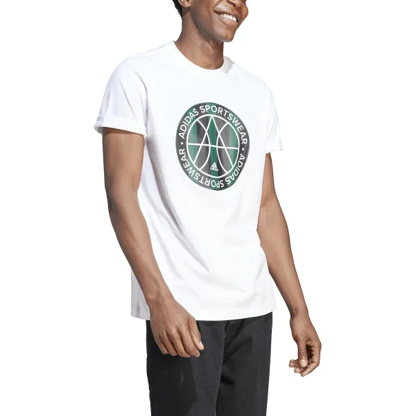Image of Graphic Logo Print T-Shirt in Cotton with Crew Neck