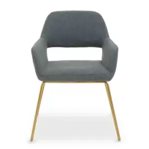 Image of Interiors By PH Dining Chair Grey Gold Legs