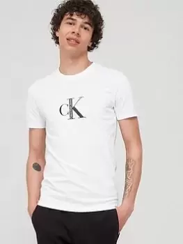 Image of Calvin Klein Jeans CK Institutional T-Shirt - White, Bright White, Size XS, Men