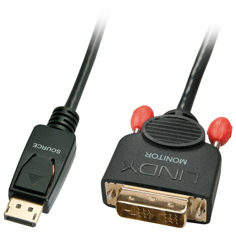 Image of Lindy 41489 video cable adapter 0.5 m DisplayPort DVI-D Black
