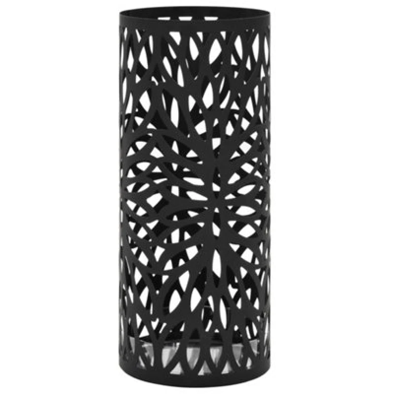 Image of Vidaxl Umbrella Stand Leaves Steel Black