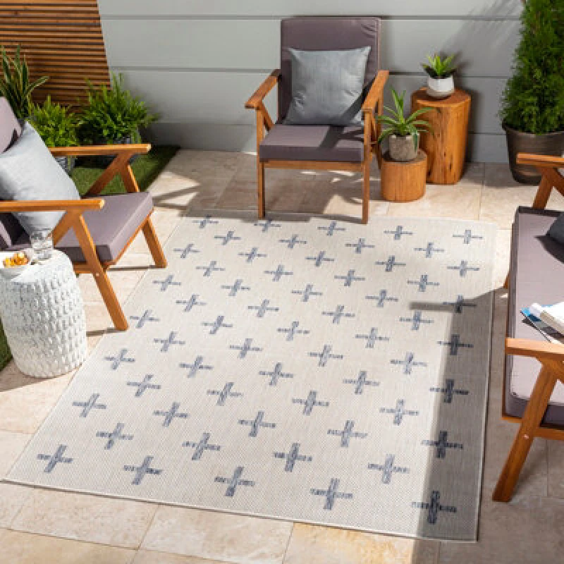 Image of Livabliss In- & Outdoor Global Dark Blue Gavina Area Rug 120 X 170 Cm - Easy To Clean, Perfect For Patio, Balcony, Kitchen Or Dining Room