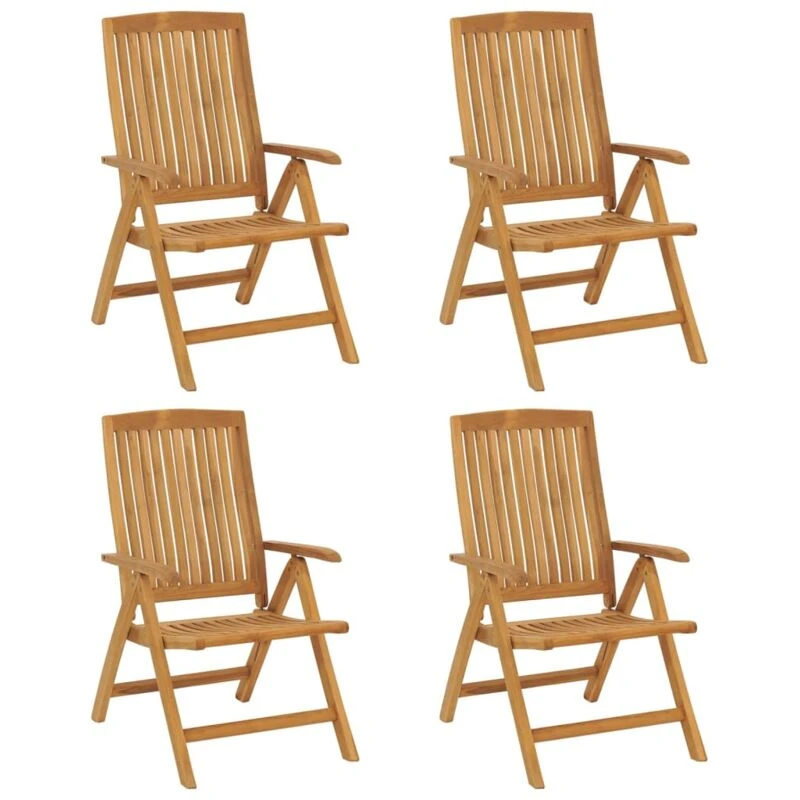 Image of VIDAXL Reclining Garden Chairs 4 pcs Solid Wood Teak Vidaxl 8720845729622