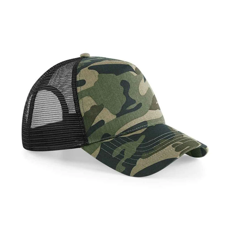 Image of Beechfield Beechfield Men Camo Snapback Trucker Cap Multi One Size Male 5063527292667