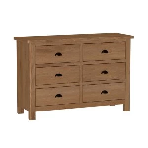 Image of Rosewell Natural Oak 6 Drawer Chest Of Drawers