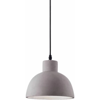 Image of Ideal Lux Lighting - Ideal Lux Oil - 1 Light Dome Ceiling Pendant Cement Grey, E27