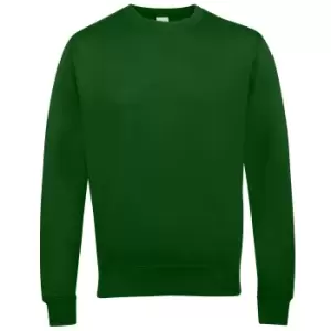 Image of AWDis Just Hoods AWDis Unisex Crew Neck Plain Sweatshirt (280 GSM) (XS) (Bottle Green)