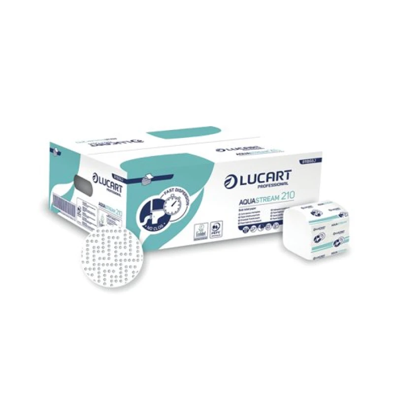 Image of Lucart Aquastream Bulk Toilet Paper 210 Sheets (40 Pack) 811B68J