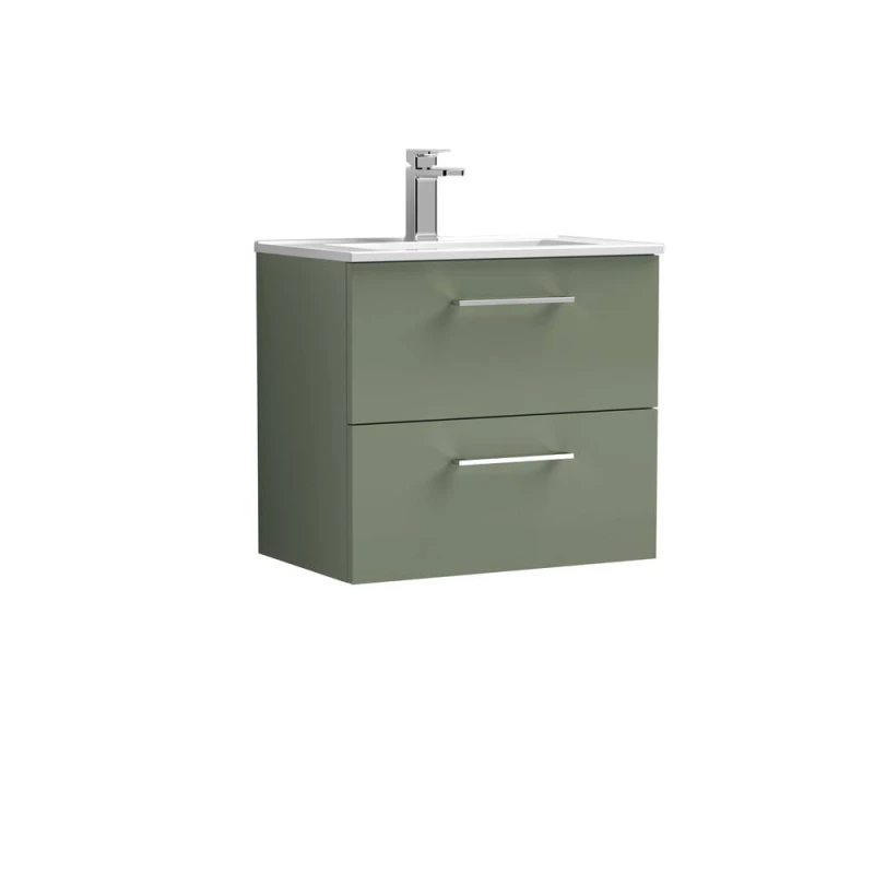 Image of Balterley Bathroom 2 Soft Close Drawer, Wall Hung Vanity Unit, Green, 600mm in Green Green Unisex