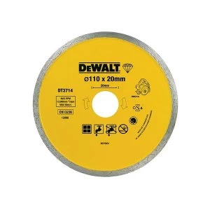 Image of DEWALT DT3714 Diamond Tile Blade 110 x 20mm