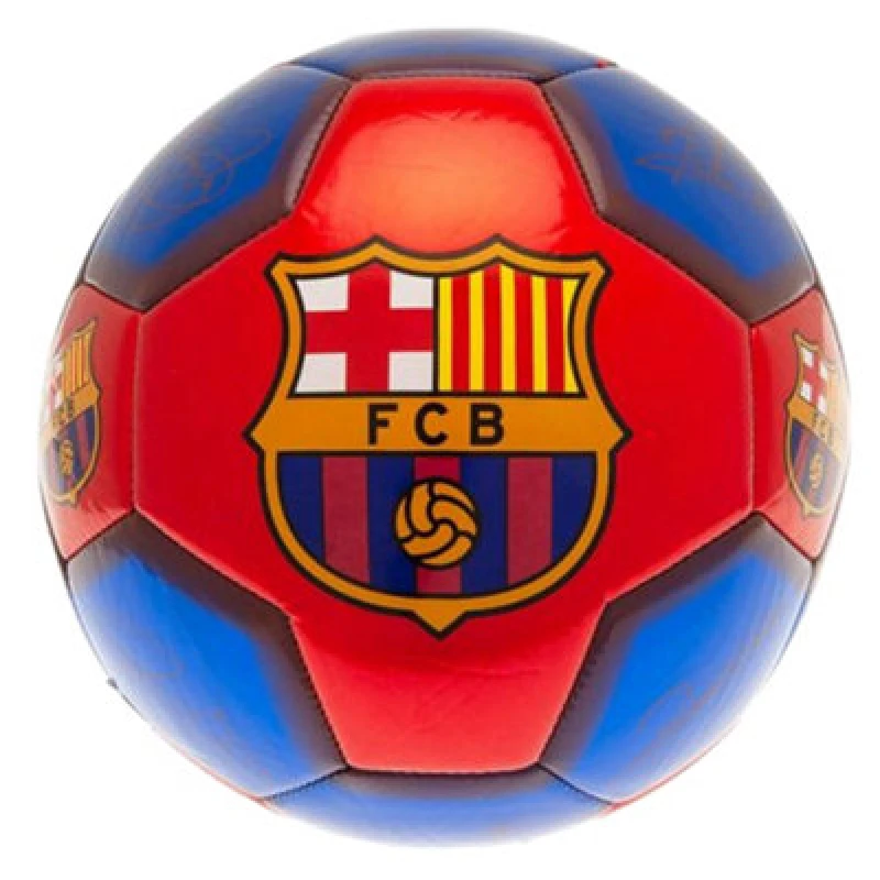 Image of Barcelona Fc Printed Signature Mini Football Blue/red (1)