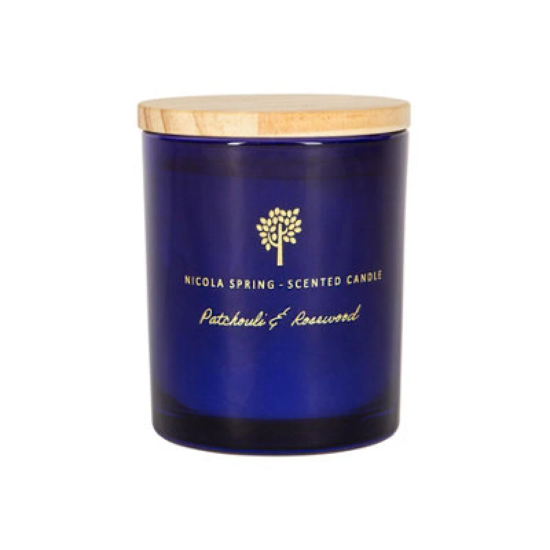 Image of Nicola Spring Soy Wax Scented Candle - 130g - Patchouli & Rosewood Blue