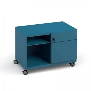 Image of Bisley steel caddy right hand storage unit 800mm - blue