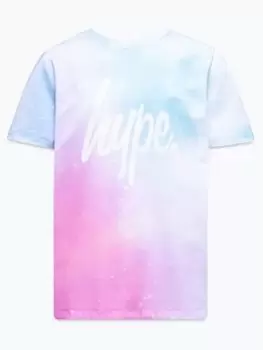 Image of Hype Girls Pastel Fade Script T-Shirt - Pink, Size Age: 11-12 Years, Women