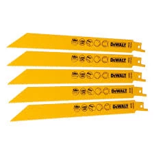 Image of DEWALT Bi Metal Reciprocating Saw Blade for Metal 203mm Pack of 5