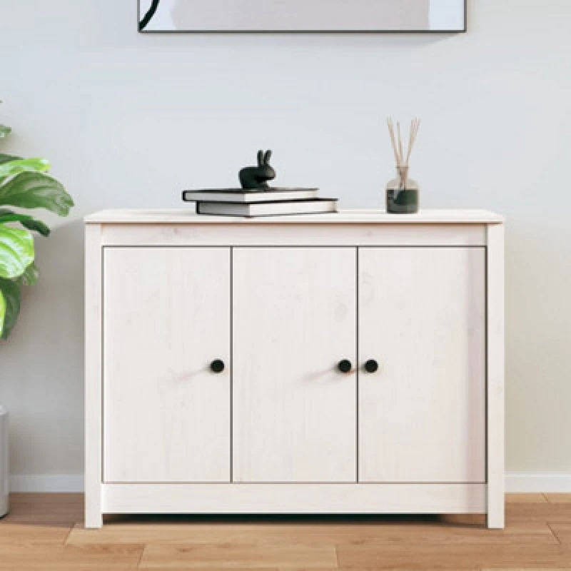 Image of VIDAXL Sideboard White 100x35x74cm Solid Wood Pine vidaXL 8720287189336