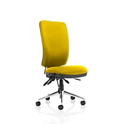 Image of Dynamic Independent Seat & Back Task Operator Chair Without Arms Chiro Senna Yellow Seat Without Headrest High Back