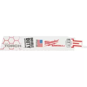 Image of Milwaukee Heavy Duty TORCH Demolition Reciprocating Sabre Saw Blades 150mm Pack of 5