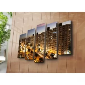 Image of 5PAT-14 Multicolor Decorative Canvas Painting (5 Pieces)