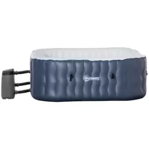 Image of Outsunny 4-6 Person Square Inflatable Hot Tub - Dark Blue