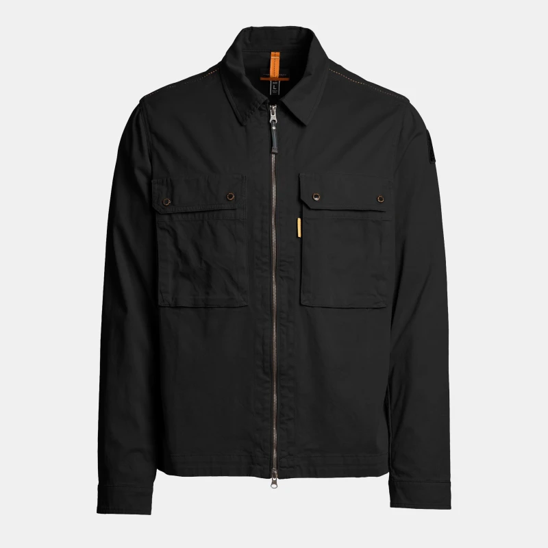 Image of Parajumpers Mens Tel Structured Tailored Fit Overshirt Black 541 male S