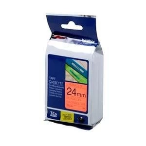 Image of Original Brother TZEB51 24mm Tape Fluorescent Black on Orange