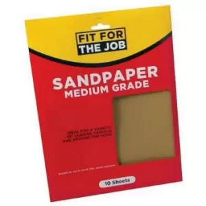 Image of Fit For The Job Ffjasp10M Sandpaper, Medium (Pk10)