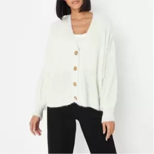 Image of Missguided Fluffy Textured Cardigan - Green