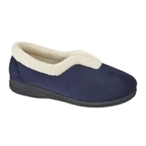 Image of Sleepers Womens/Ladies Olivia V Throat Memory Foam Slippers (7 UK) (Navy)