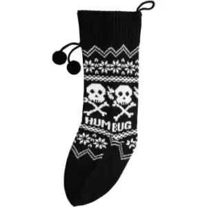 Image of Christmas Shop Classic Knitted Fairisle Pattern Christmas Stocking (One Size) (Black/White) - Black/White