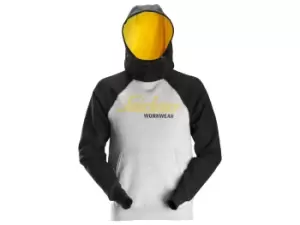 Image of Snickers 28892804008 Logo Hoodie Grey Melange/Black XXL