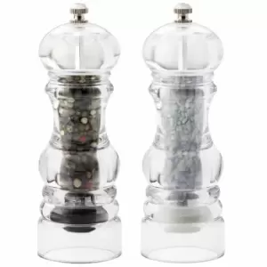 Image of David Mason Design English Tableware Company Filled President Salt & Pepper Mill Set - Clear Acrylic