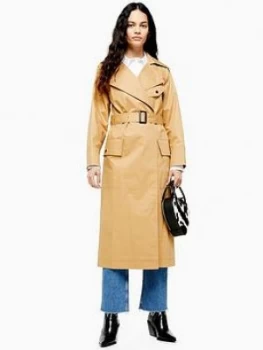 Image of Topshop Belted Trench Coat - Camel
