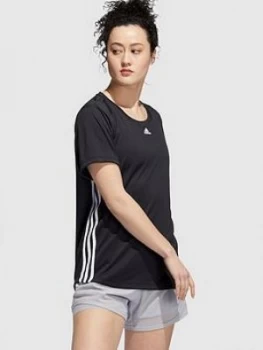 Image of Adidas 3 Stripe Tee - Black Size M Women
