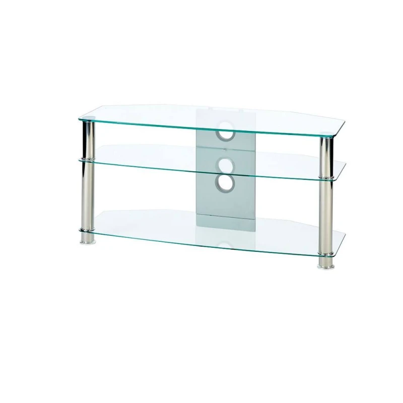 Image of Moderna MMT Clear Glass TV Stand, 100cm, Fits 32 to 47" TV Clear Unisex