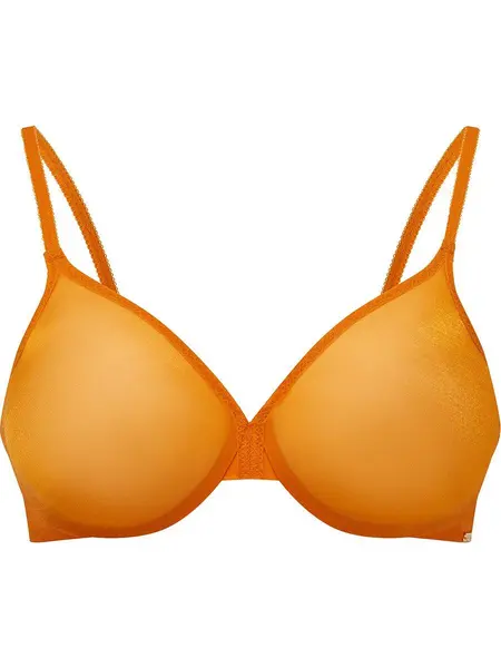 Image of Gossard Glossies Sheer Moulded Bra Tangerine