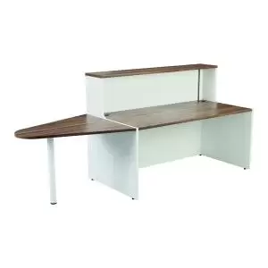 Image of Jemini Reception Unit with Extension 1400x800x740mm Dark WalnutWhite