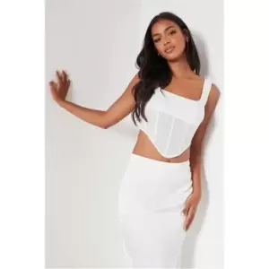 Image of I Saw It First Mesh V Front Corset - White