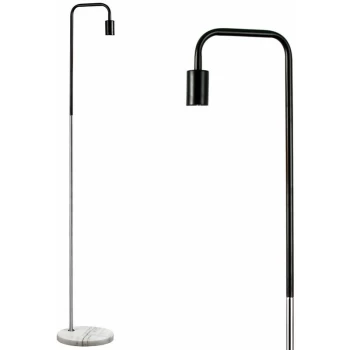 Image of Industrial Style Floor Lamp with Marble Base - Brushed Chrome