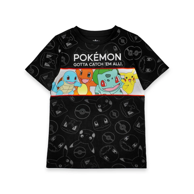Image of Pokemon Short Sleeved T-Shirt Black male