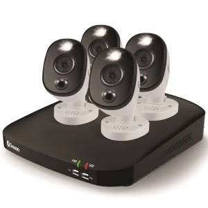 Image of Swann CCTV System - 8 Channel 1080p DVR with 4 x 1080p Warning Light Bullet Cameras & 1TB - works with Google Assistant