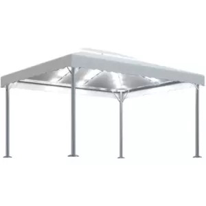 Image of Gazebo with LED String Lights 400x300cm Cream Aluminium vidaXL - Cream