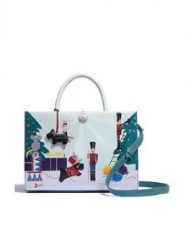 Image of Radley Little Drummer Dog Medium Zip Top Multiway Tote Bag - Green