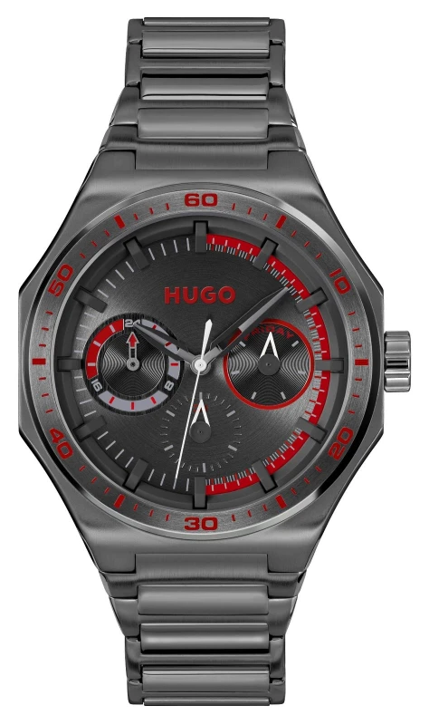 Image of HUGO 1530401 #GRAIL SPORT Multifunction (44mm) Black Dial / Watch