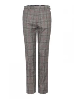Image of Ted Baker Mens Hemple Sterling Prince of Wales Check Trousers Light Grey